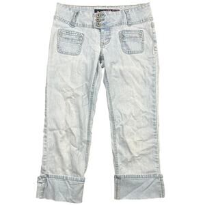 Angels Y2K Cuffed Light Wash Capri Jeans